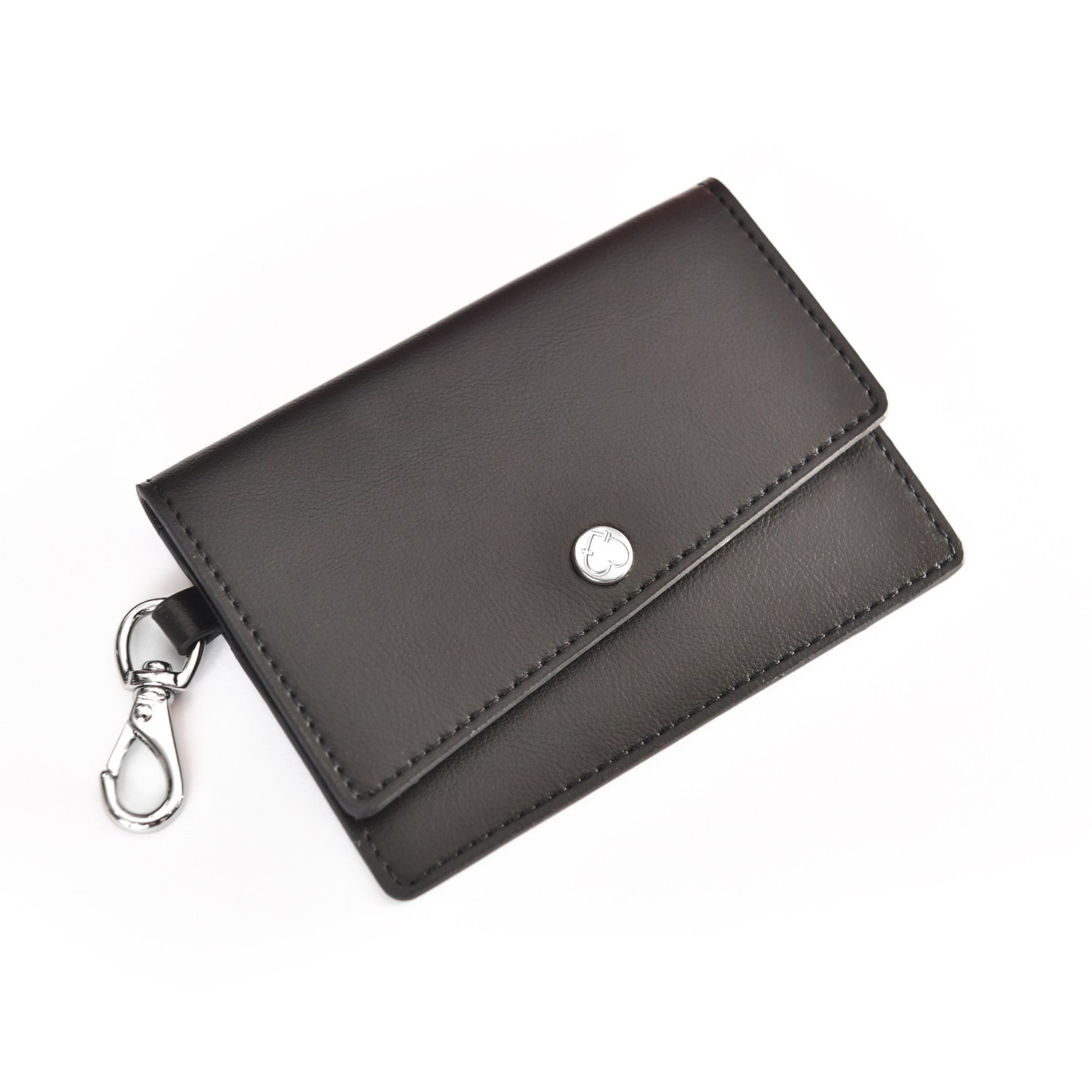 Women’s Black / Silver Bleeker Card Case Wallet - Black/ Nickel Hardware Emily Jones