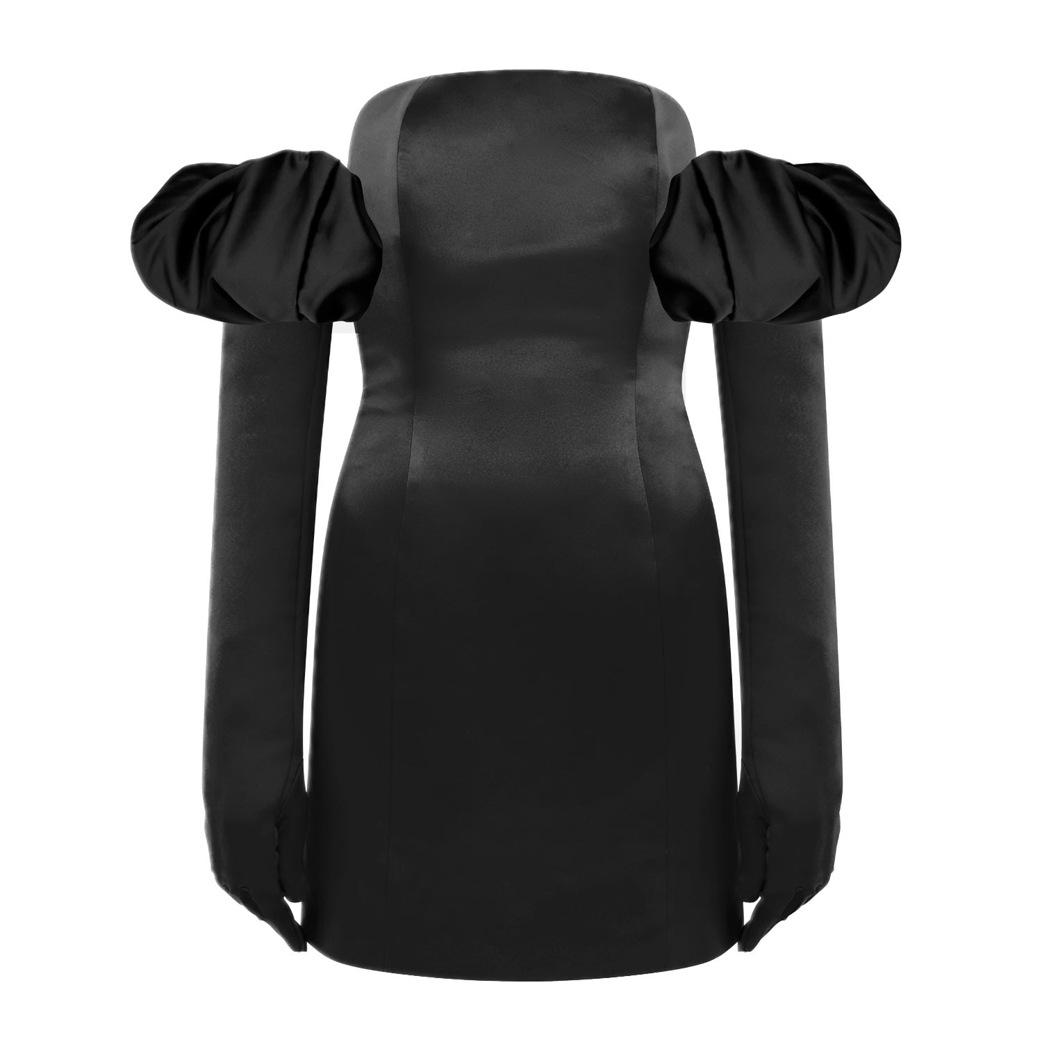 Women’s Cupid Satin Dress, Gloves & Puffs - Black Extra Small Miscreants