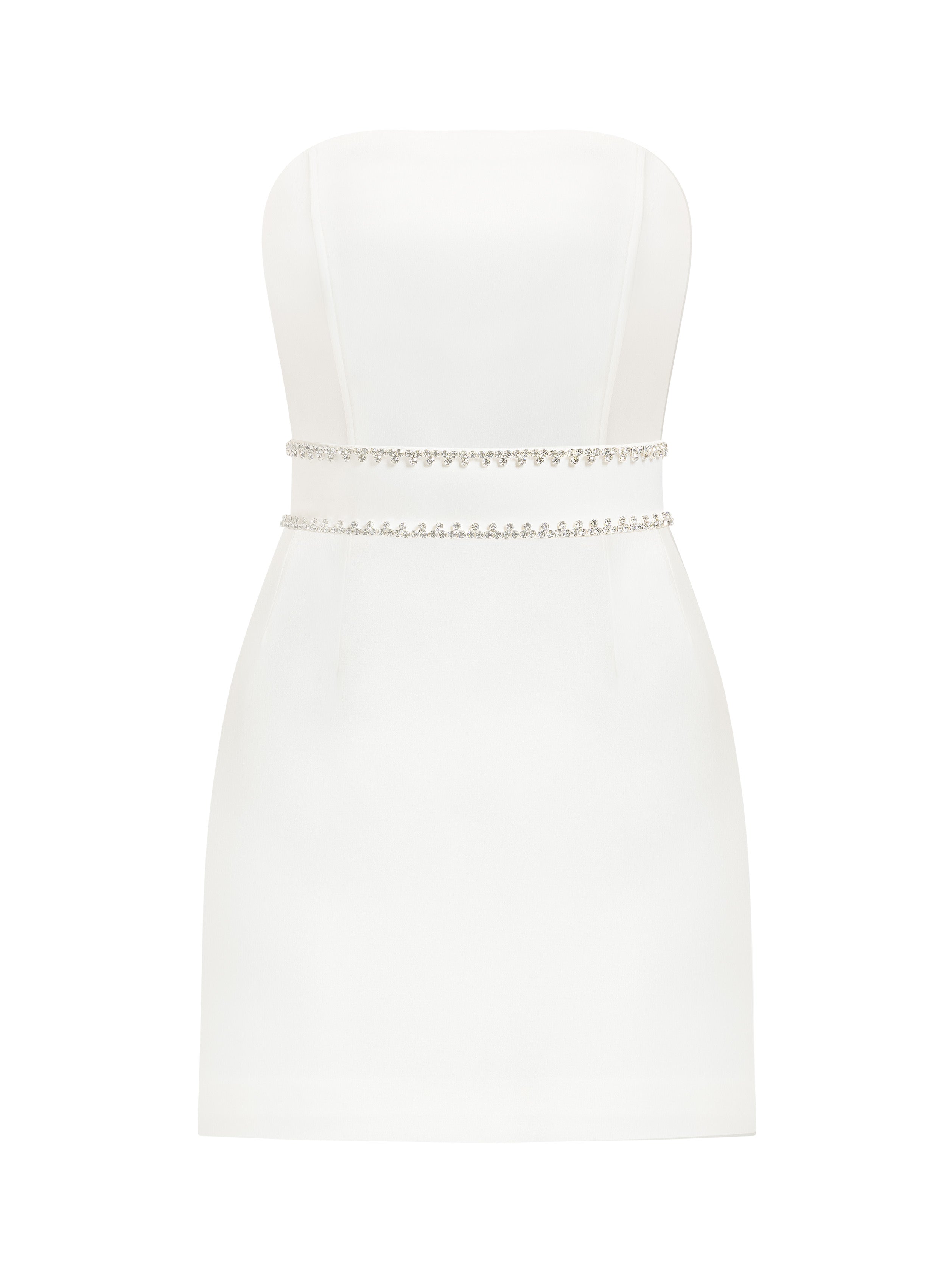 Women’s Elevated Excellence Crystal-Embellished Mini Dress - Pearl White Xxs Tia Dorraine