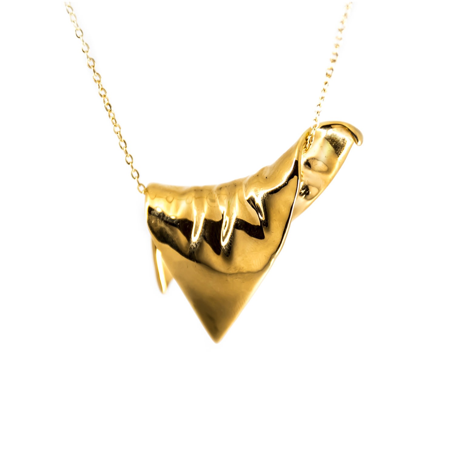 Women’s Gold Plié Pendant Draped Triangle Large Plaitly