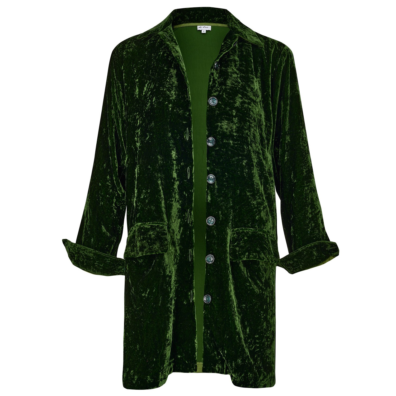 Women’s Kensington Silk Velvet Shirt-Jacket In Forest Green 6Xl At Last...