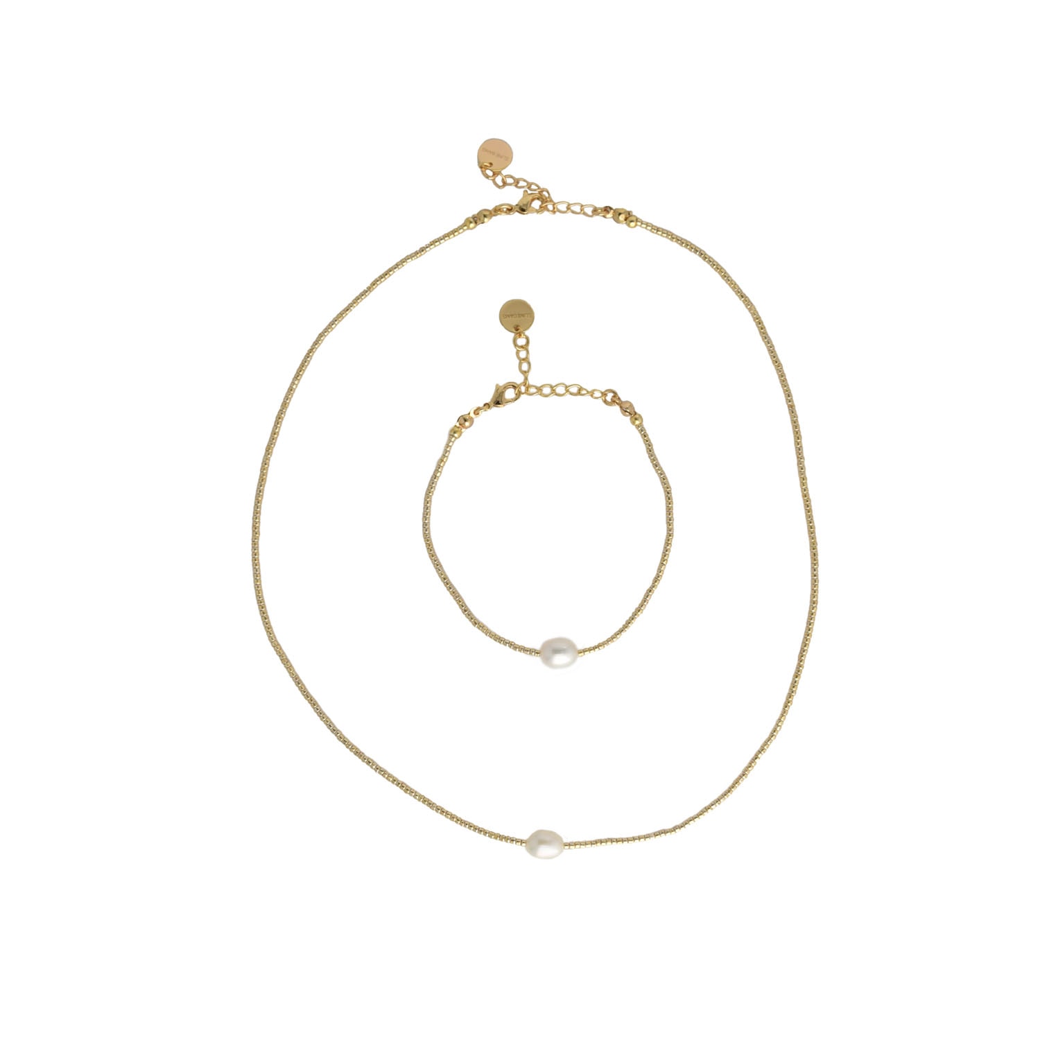 Women’s Gold Zoe Necklace And Bracelet Eline Bang