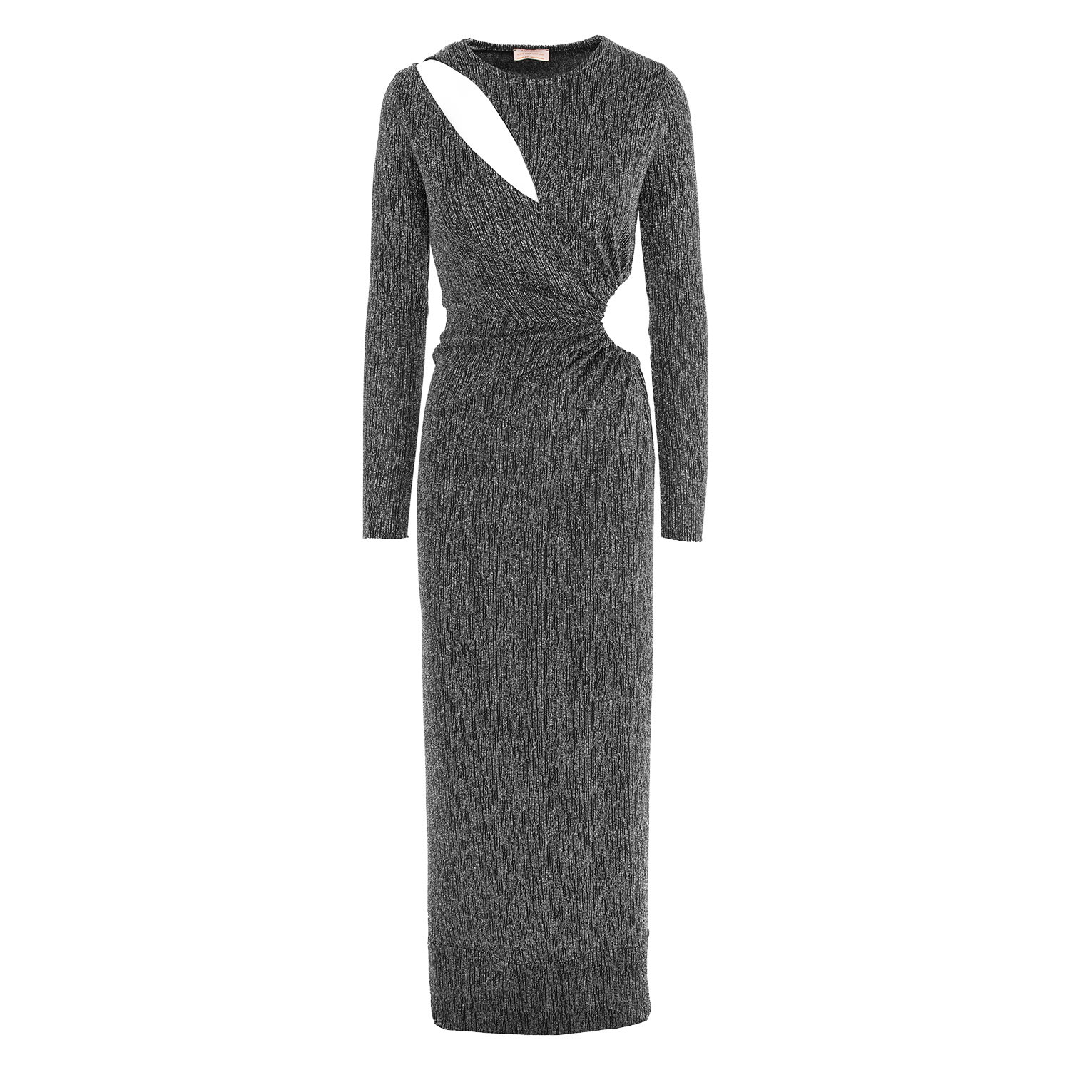 Women’s Mykonos Glitter Jersey Cut Out Maxi Dresss In Silver M/L Roserry
