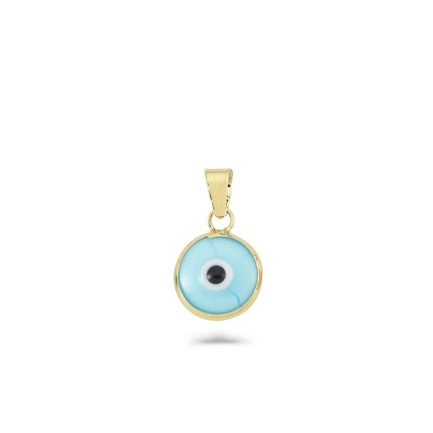 Women’s Baby Blue Evil Eye Pendant, Solid Gold Evil Eye Pendant Jewelsty Fine Jewelry