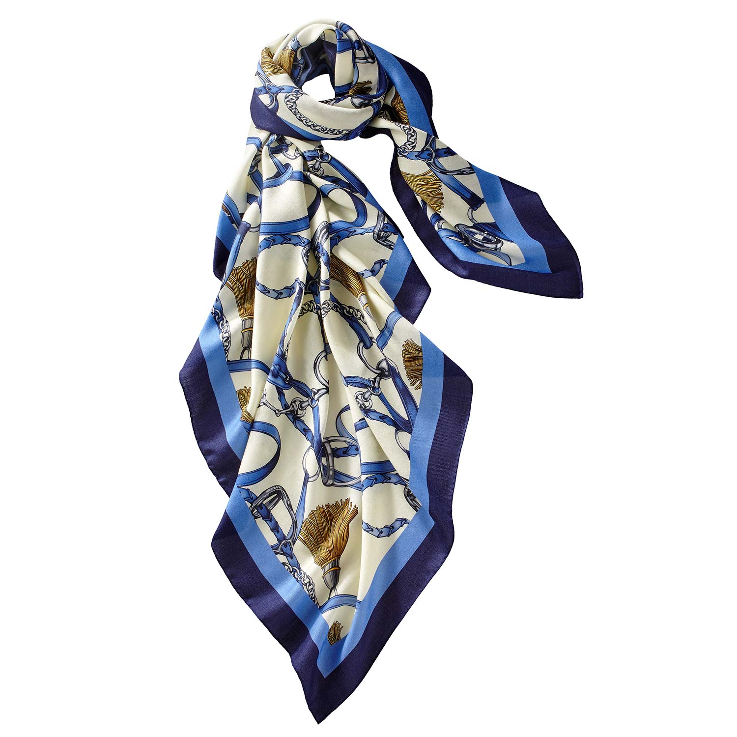 Women’s Blue Alpine Cashmere Grande Firenze Scarf - Royal