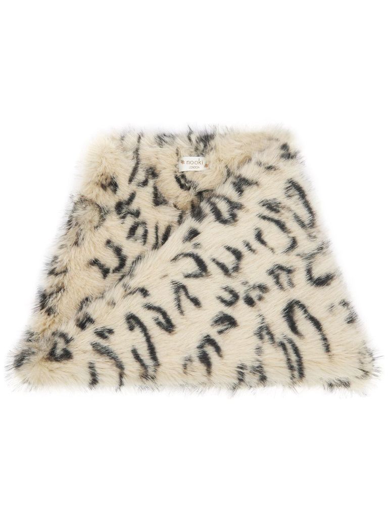 Women’s Neutrals / White / Brown Snuggy Faux Fur Snood-Leopard One Size Nooki Design