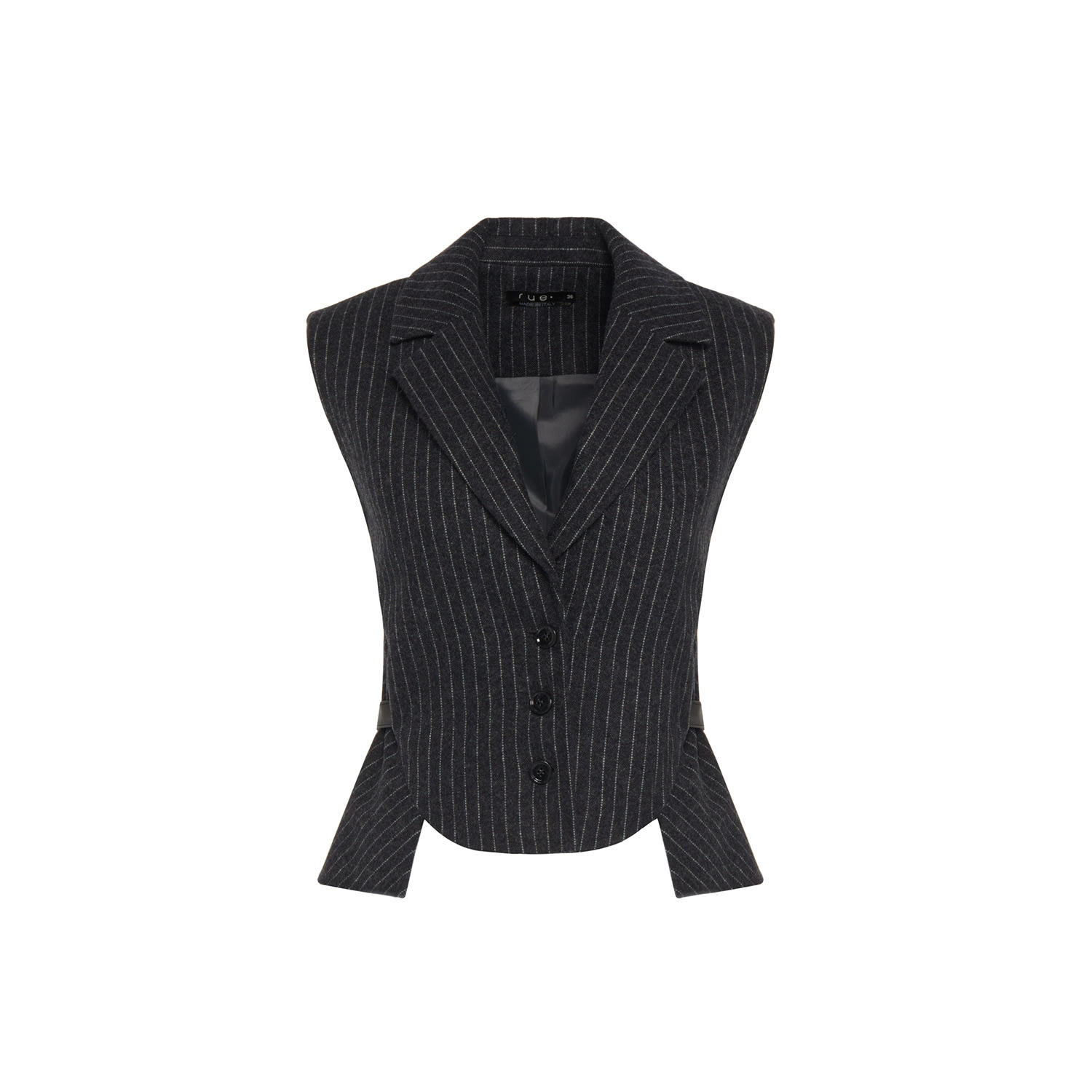 Women’s Asymmetric Cut Striped Cashmere Grey Vest Xxs Rue Les Createurs