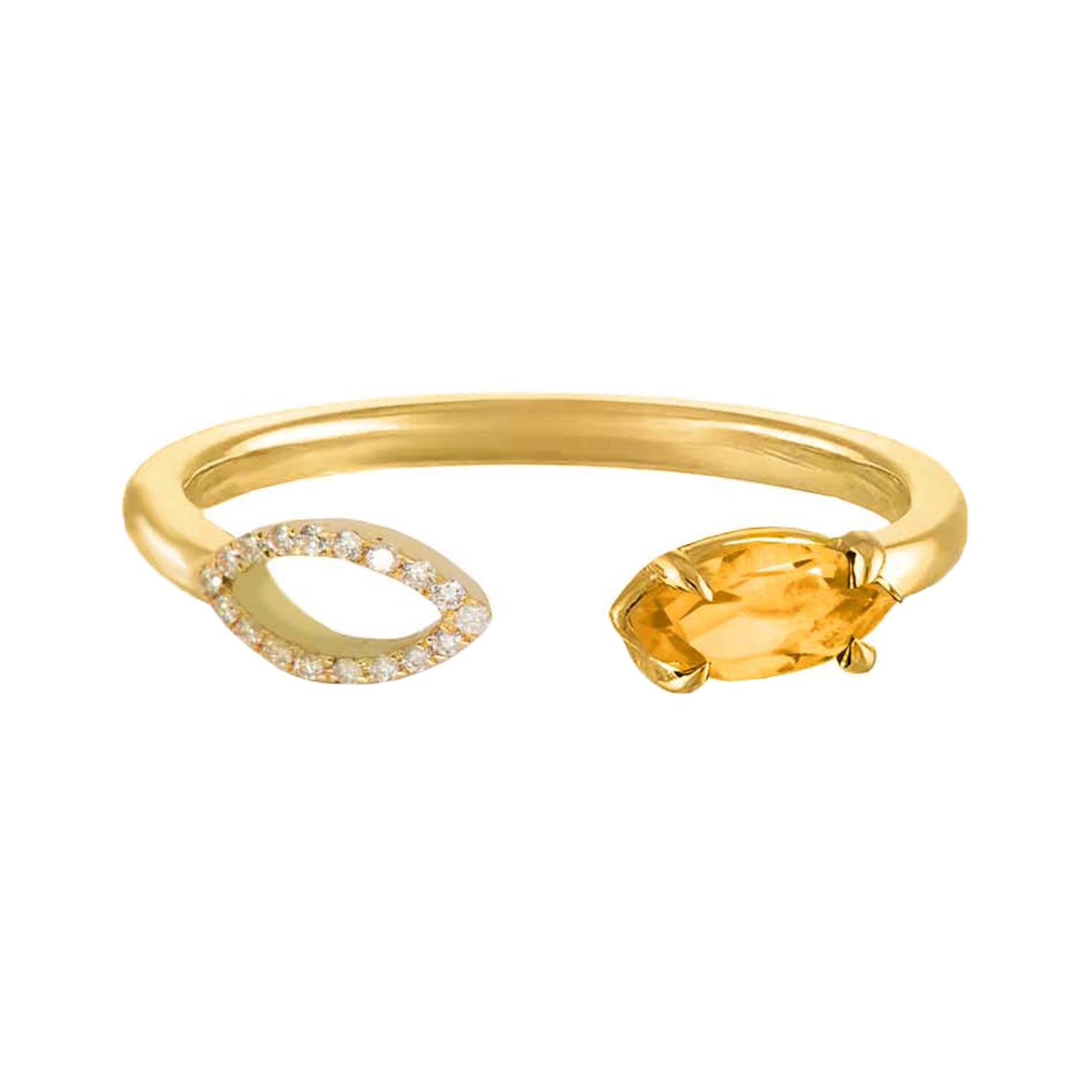 Women’s Gold / Yellow / Orange Citrine & Diamond Ring Augustine Jewels