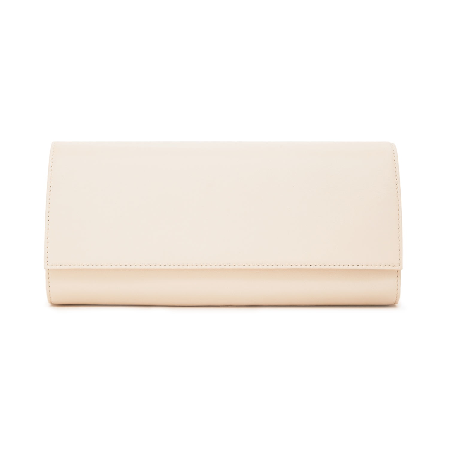 Women’s Gold / Neutrals Nude Leather Clutch With Gold Hardware One Size Lovard