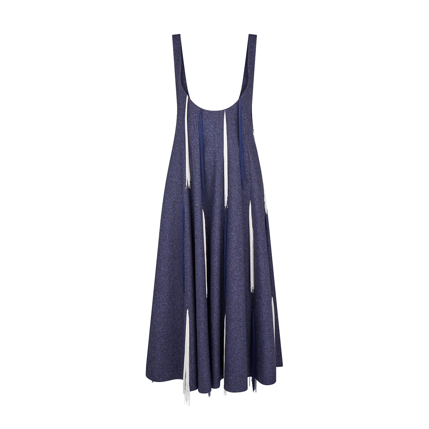 Women’s Blue Overall Fringe Dress Small Ama the Label