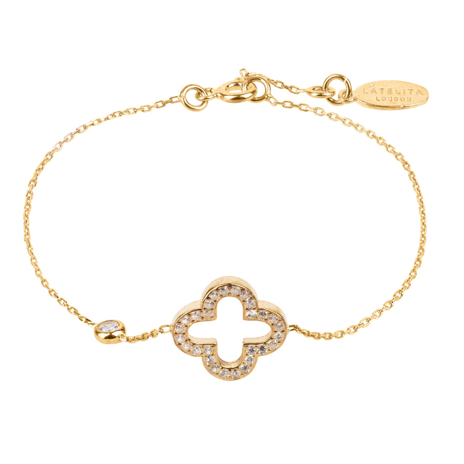 Women’s White / Gold Byzantine Clover Bracelet Gold Latelita