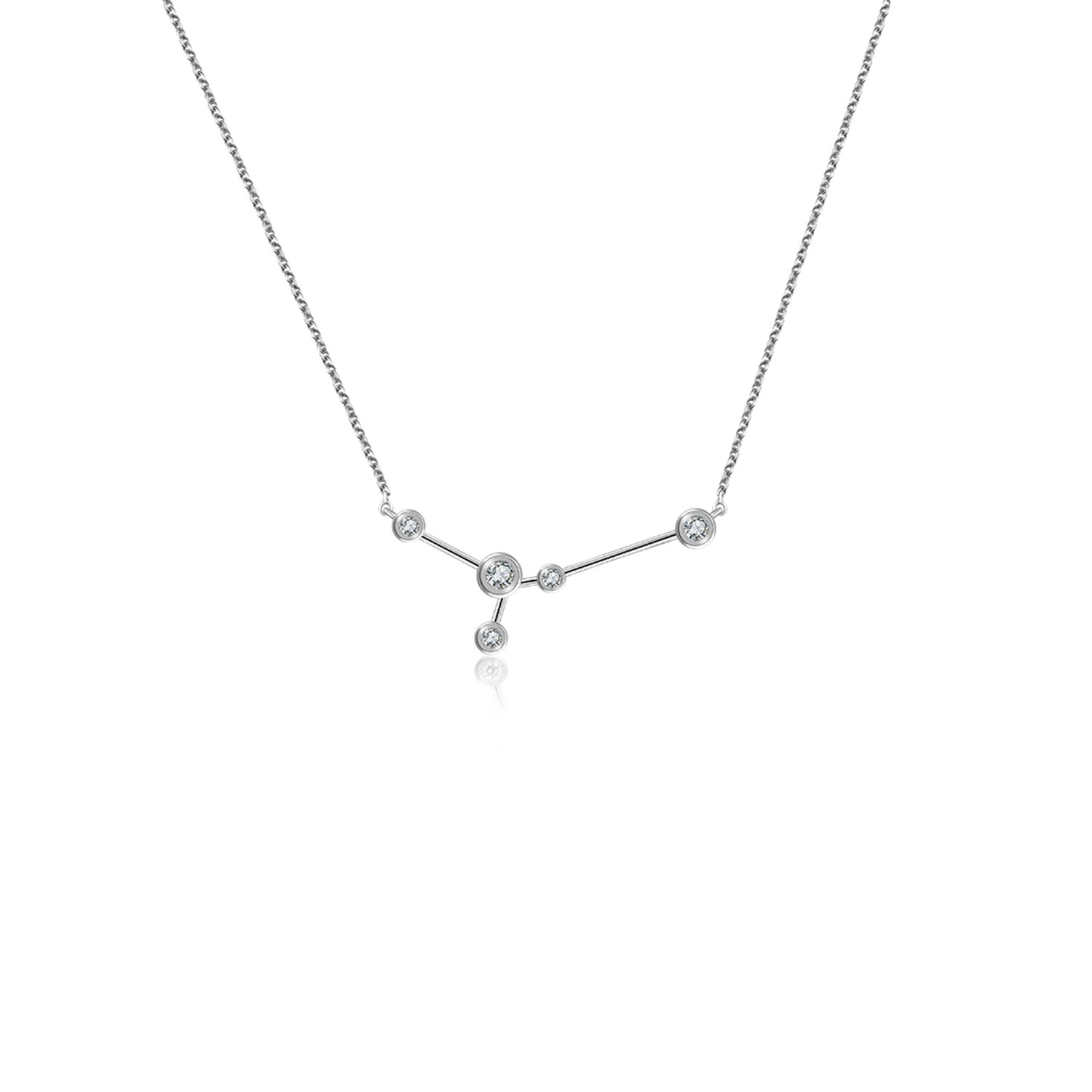 Women’s Cancer Zodiac Constellation Necklace 18K White Gold & Diamond Genevieve Collection