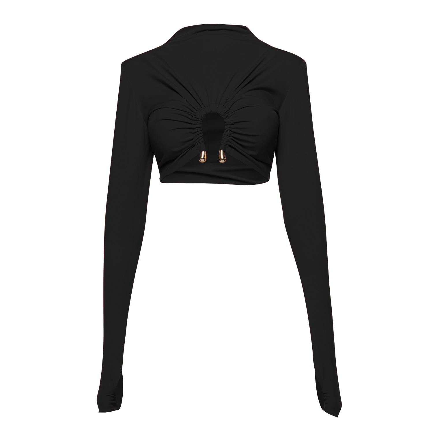 Women’s Black / Gold Tina Luxury Black Top Xxs Agata Szybowska