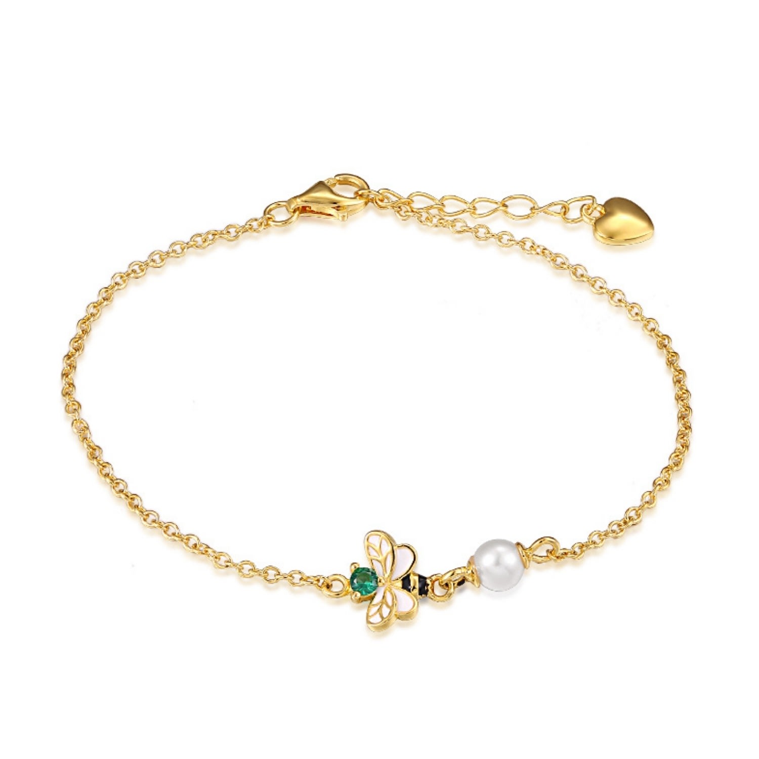 Women’s Gold Bumblebee Pearl Bracelet House of Elliott