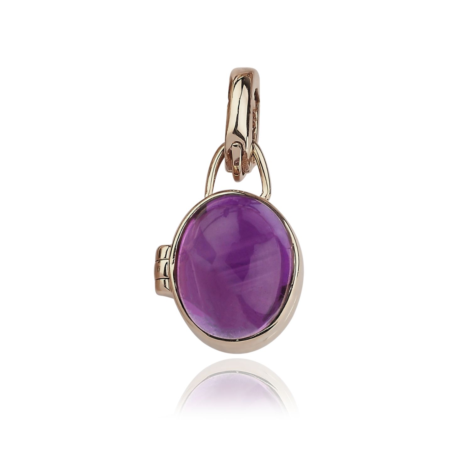 Women’s Locket Gold Charm With Amethyst Melie Jewelry