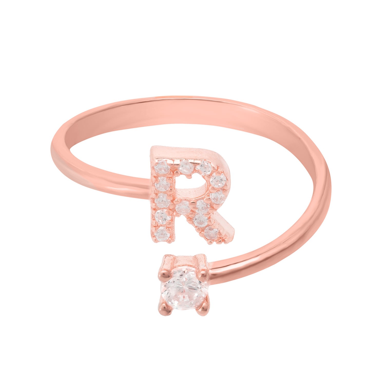 Women’s White / Rose Gold Initial Ring Rosegold R Latelita