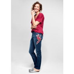 TRIANGLE Curvy: Jeans mit Embroidery