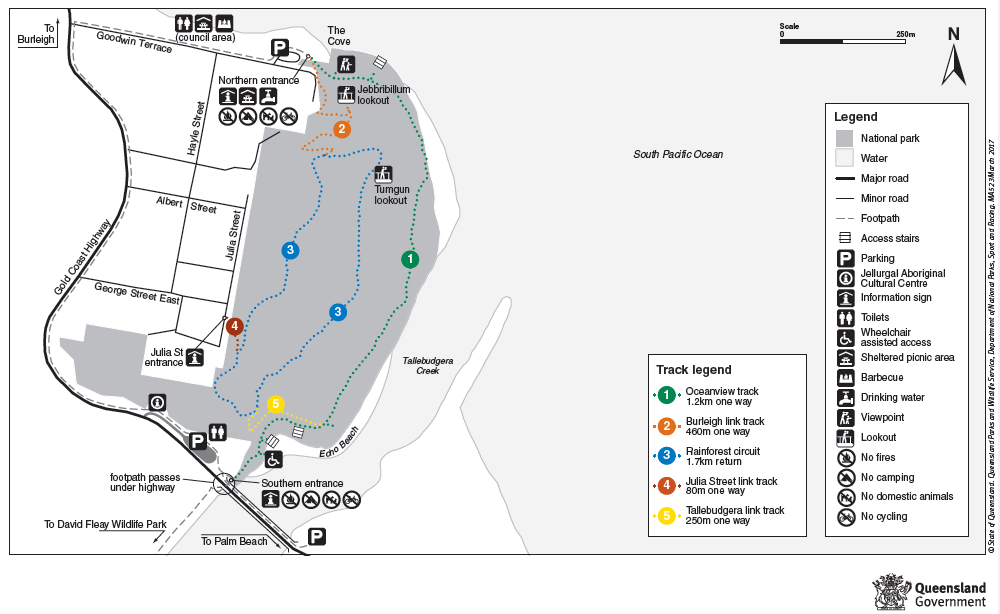Burleigh heads National Park Walking trail map