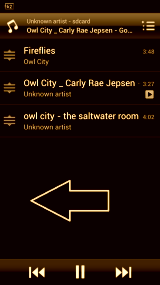 minilyric di android geser kekanan untuk melihat lyric