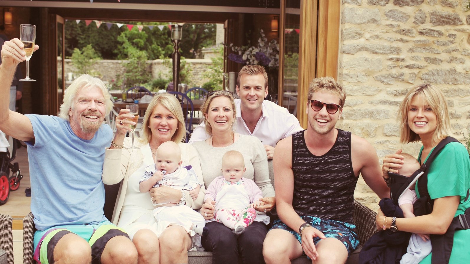 Richard Branson with family.