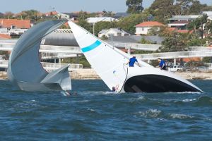 Spinnaker in the water. Photo Bernie Kaaks.