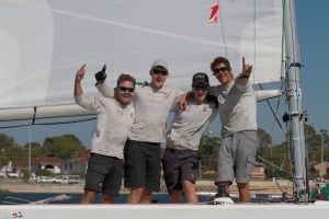 Delighted winning team – Matt Jerwood, a bloodied Mark Whittington, Alexs Landwehr and Patrick Vos.Photo by Bernie Kaaks.