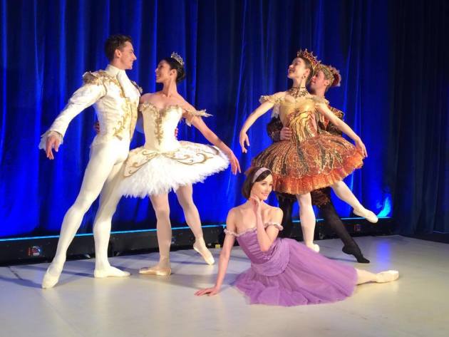 L-R Kevin Jackson, Robyn Hendricks, Amber Scott, Benedicte Bemet and Ty King-Wall posing for the press at the launch of the Australian Ballet's 2017 season. Photo: Nina Levy.