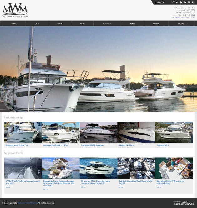 Examples of websites produced by BoatDeck.com.au.