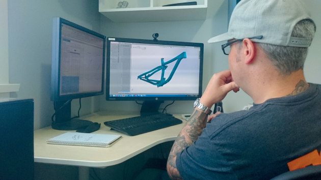 Eyeing off the Optic in Solidworks - a key design program for engineers like Owen.