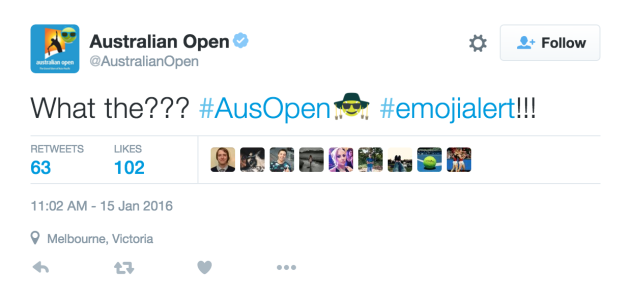 Aus Open Emoji Tweet