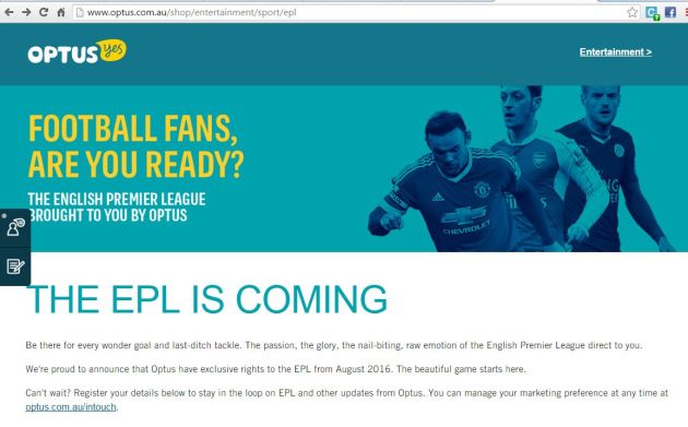 Optus EPL registration form