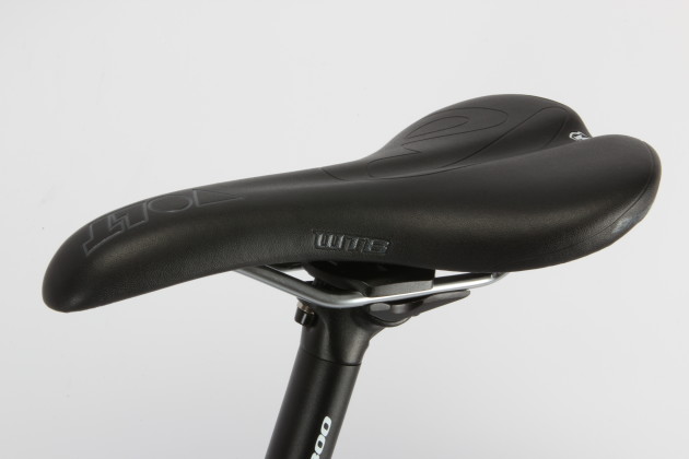 <p>This bike eats up long distance rides, so we were thankful for the well-padded and comfortable WTB saddle.</p>