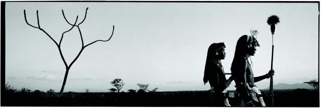 Masai Warriors, Savannah plains, East Africa.