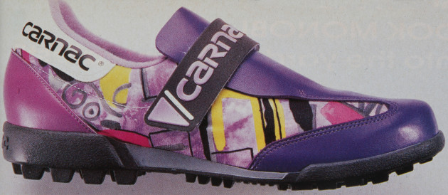 Even the footwear couldn't escape the purple touch.