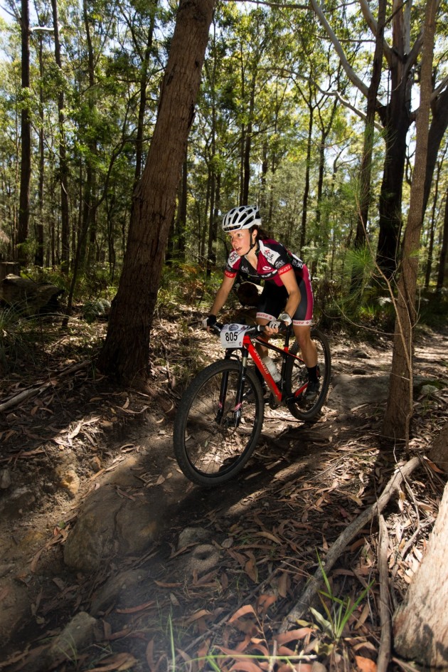 Chocolate Foot Racing’s Mel Nuttall focused as she takes on the rock garden