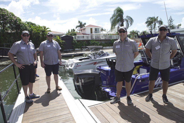 The Telwater and Evinrude Australia team at Friday's press conference on the Gold Coast.