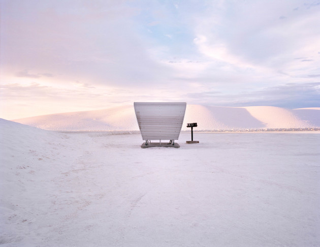 White Sands National Monument, New Mexico – This is by far my favorite location. The picnic tables there are iconic, straight out of the ’60s, and the landscape is like no place else on earth. It was a hot summer day at sunset when we were shooting, and a thunderstorm had just rolled through, so hardly anyone was around. You couldn’t take a bad picture in this place.
© Ryann Ford, from The Last Stop: Vanishing Rest Stops of the American Roadside, published by powerHouse Books.