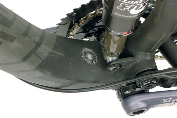 Heavily shaped and formed, the down tube is as wide as possible down at the bottom bracket junction—another stiffness enhancing feature