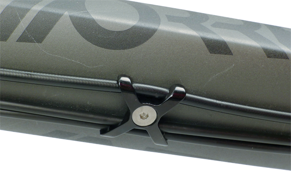 The neat looking cable guides keep everything tidy on the underside of the down tube