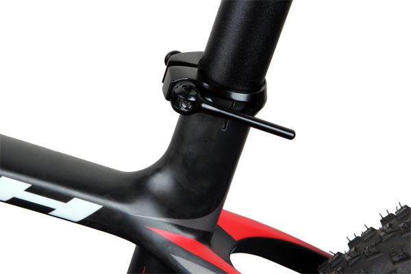 The quick release seatpost collar seems a little out of place on a thoroughbred XC race bike. 