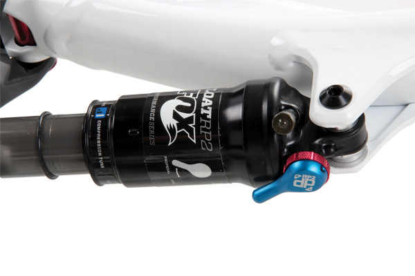 With a stiff compression tune, the RP2 shock lets you choose from a ride that’s either harsh but efficient, or supple but a bit mushy to pedal.