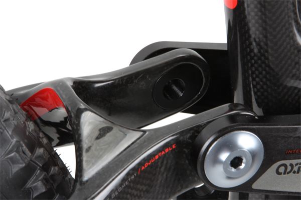 Offset mounts on the seat stays allow you to steepen the seat and head angle if desired—not a feature we required but an option nonetheless.