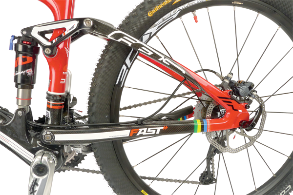 Simple but effective—the pivot-free rear stays provided an impressive level of lateral stiffness.