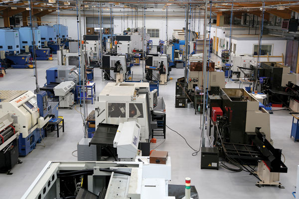 Hope now has 52 CNC machines in service—not too many staff around as it’s lunch time.