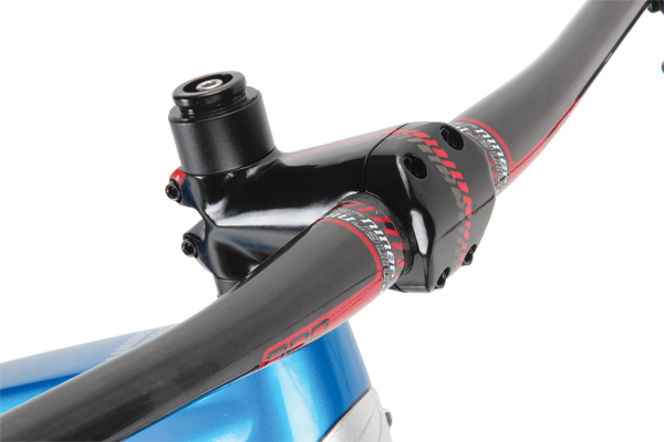 Flat bars are a good choice on the Niner but a stem that offers some drop (or rise) would broaden the adjustment options.
