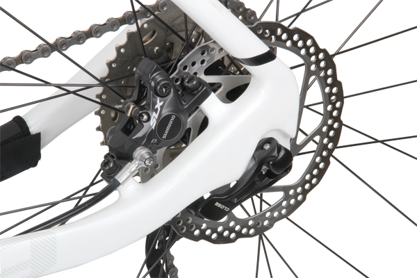 As per current trends, the brake calliper mounts to the chainstays.