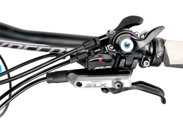 The one lever varies both front and rear suspension with an easy to use trigger action.