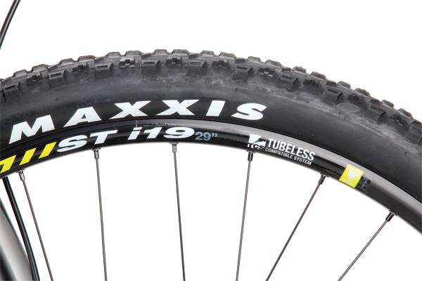 With a 19mm internal width, the WTB rims are on the narrow side for a bike of this nature. The low spoke tension didn’t help with durability either.
