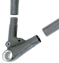 A large number of frames consist of separate components that are bonded together. In some cases an additional wrap of carbonis applied over the junction for added strength.