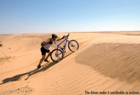 The dunes make it unrideable in sections